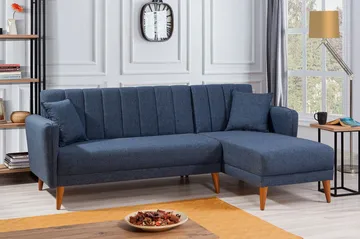 Jenick Hörnbäddsoffa - Mörkblå - Möbler - Soffa - Bäddsoffa - Hörnbäddsoffa