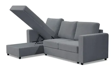 Julia Bäddsoffa 3-sits med Divan Vänster - Ljusgrå - Möbler - Soffa - Bäddsoffa - Hörnbäddsoffa