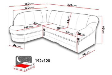 Kimbolton 7-sits Hörnbäddsoffa Vänster - Beige/Grå - Möbler - Soffa - Bäddsoffa - Hörnbäddsoffa