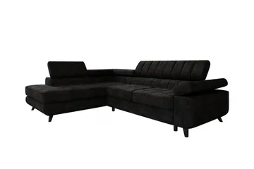 Kintore 3-sits Hörnbäddsoffa Black - Möbler - Soffa - Bäddsoffa - Hörnbäddsoffa