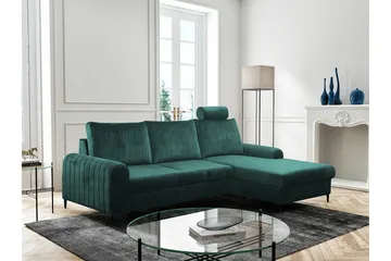 Kintore 3-sits Hörnbäddsoffa Dark green - Möbler - Soffa - Bäddsoffa - Bäddsoffa divan