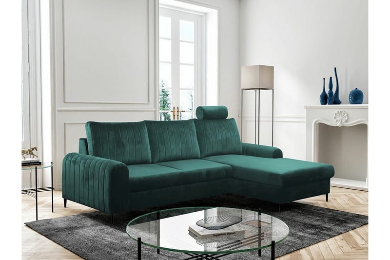 Kintore 3-sits Hörnbäddsoffa Dark green - Möbler - Soffa - Bäddsoffa - Bäddsoffa divan