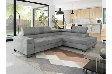 Kintore 3-sits Hörnbäddsoffa Light grey/Dark grey - Möbler - Soffa - Bäddsoffa - Hörnbäddsoffa