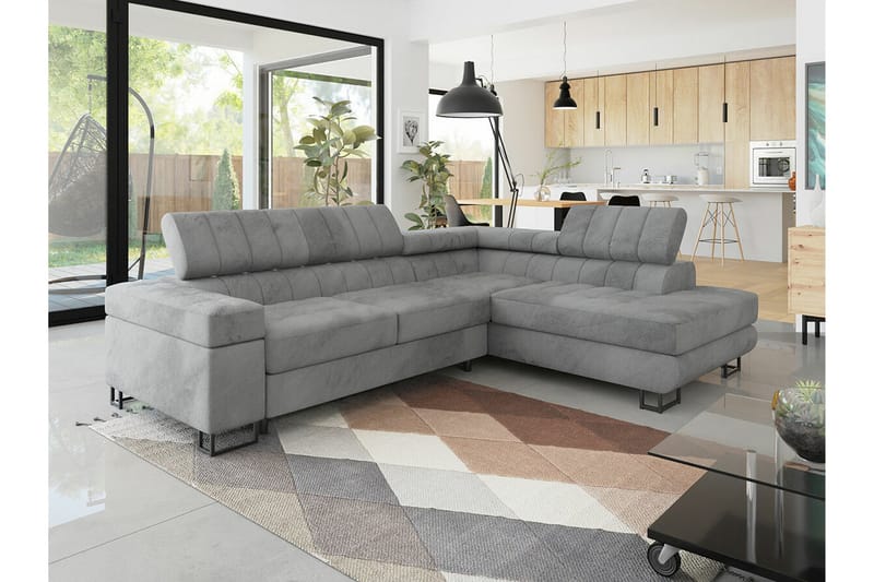 Kintore 3-sits Hörnbäddsoffa Light grey/Dark grey - Möbler - Soffa - Bäddsoffa - Hörnbäddsoffa