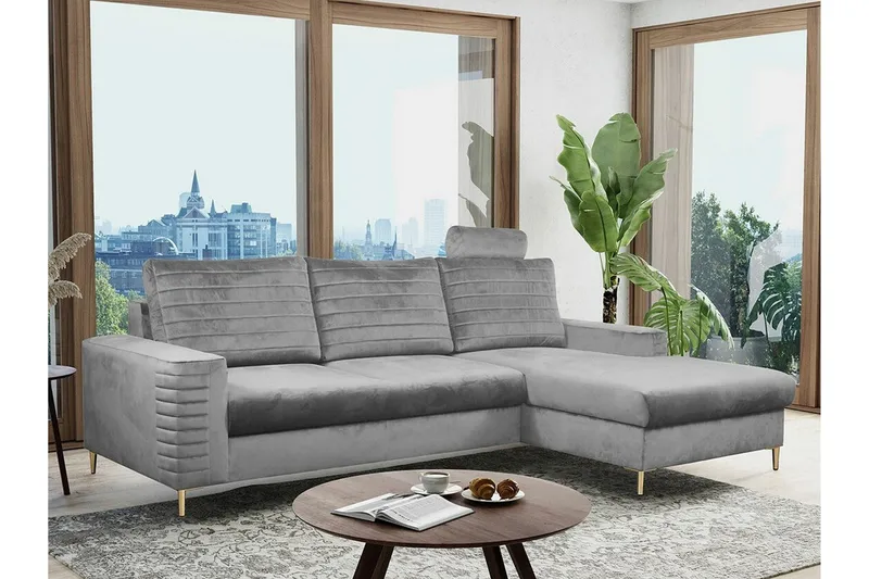 Kintore 3-sits Hörnbäddsoffa Light grey/Dark grey - Möbler - Soffa - Bäddsoffa - Bäddsoffa divan