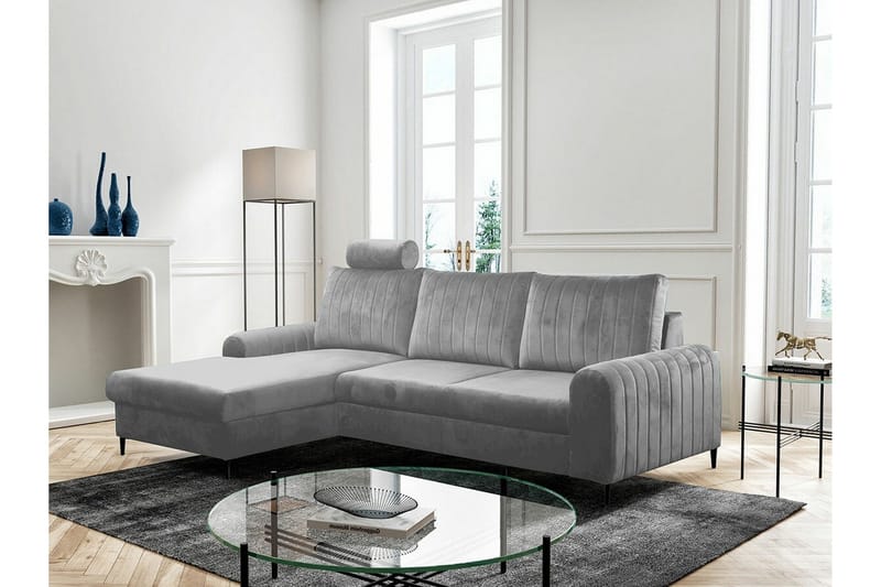 Kintore 3-sits Hörnbäddsoffa Light grey/Dark grey - Möbler - Soffa - Bäddsoffa - Hörnbäddsoffa