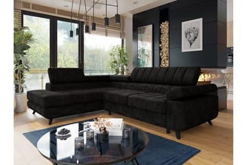 Kintore 3-sits Hörnbäddsoffa NO_BRAND Black - Möbler - Soffa - Bäddsoffa - Hörnbäddsoffa