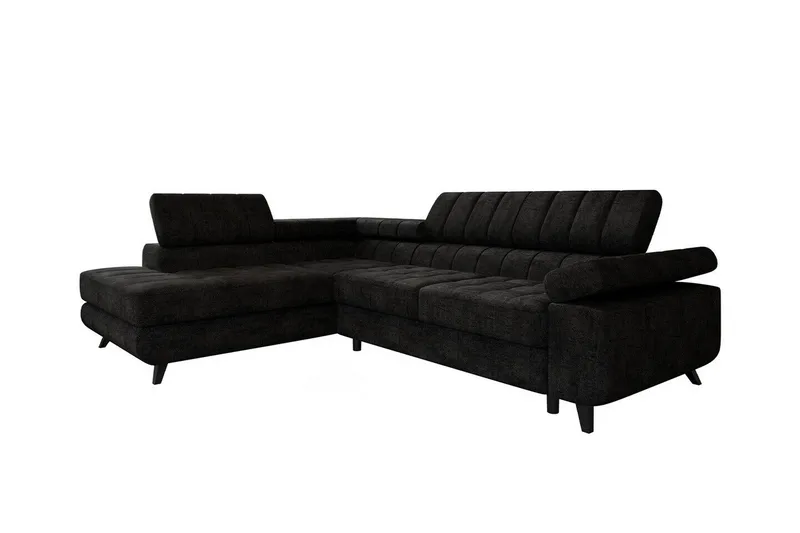 Kintore 3-sits Hörnbäddsoffa NO_BRAND Black