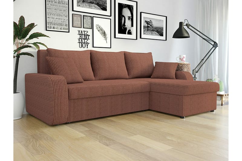 Kintore 3-sits Hörnbäddsoffa NO_BRAND Brown - Möbler - Soffa - Bäddsoffa - Bäddsoffa divan