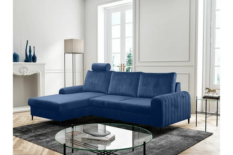 Kintore 3-sits Hörnbäddsoffa NO_BRAND Dark blue - Möbler - Soffa - Bäddsoffa - Hörnbäddsoffa