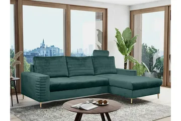 Kintore 3-sits Hörnbäddsoffa NO_BRAND Dark green - Möbler - Soffa - Bäddsoffa - Hörnbäddsoffa