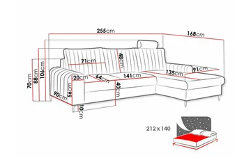Kintore 3-sits Hörnbäddsoffa NO_BRAND Dark green - Möbler - Soffa - Bäddsoffa - Bäddsoffa divan