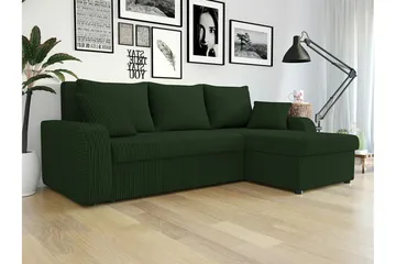 Kintore 3-sits Hörnbäddsoffa NO_BRAND Dark green - Möbler - Soffa - Bäddsoffa - Bäddsoffa divan