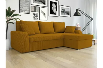 Kintore 3-sits Hörnbäddsoffa NO_BRAND Dark yellow - Möbler - Soffa - Bäddsoffa - Hörnbäddsoffa