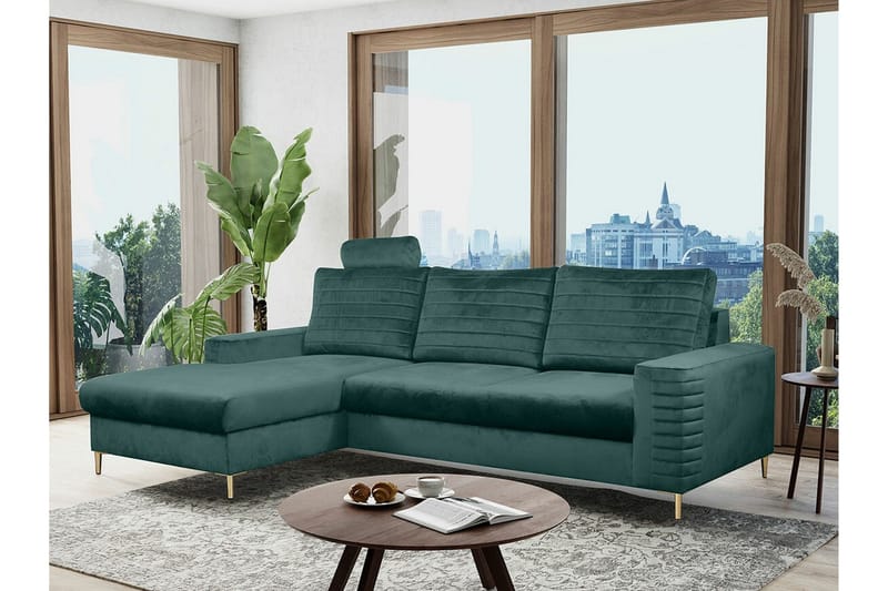 Kintore 3-sits Hörnbäddsoffa NO_BRAND Green - Möbler - Soffa - Bäddsoffa - Bäddsoffa divan