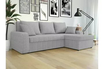 Kintore 3-sits Hörnbäddsoffa NO_BRAND Ljusgrå - Möbler - Soffa - Bäddsoffa - Bäddsoffa divan