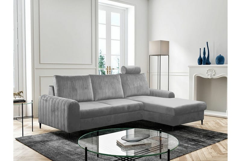 Kintore 3-sits Hörnbäddsoffa NO_BRAND Ljusgrå - Möbler - Soffa - Bäddsoffa - Bäddsoffa divan