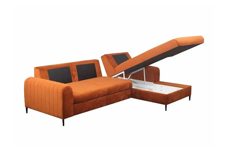 Kintore 3-sits Hörnbäddsoffa NO_BRAND Orange - Möbler - Soffa - Bäddsoffa - Hörnbäddsoffa