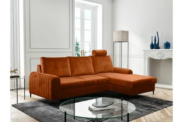 Kintore 3-sits Hörnbäddsoffa NO_BRAND Orange - Möbler - Soffa - Bäddsoffa - Hörnbäddsoffa