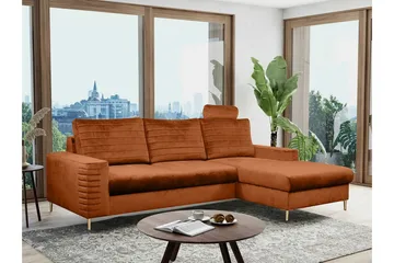 Kintore 3-sits Hörnbäddsoffa NO_BRAND Orange - Möbler - Soffa - Bäddsoffa - Hörnbäddsoffa