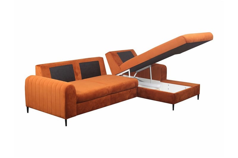 Kintore 3-sits Hörnbäddsoffa NO_BRAND Orange - Möbler - Soffa - Bäddsoffa - Hörnbäddsoffa