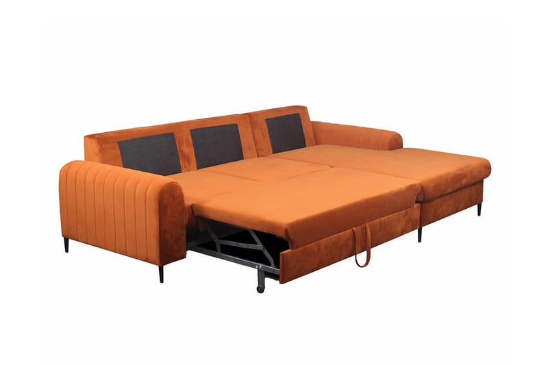 Kintore 3-sits Hörnbäddsoffa NO_BRAND Orange - Möbler - Soffa - Bäddsoffa - Hörnbäddsoffa