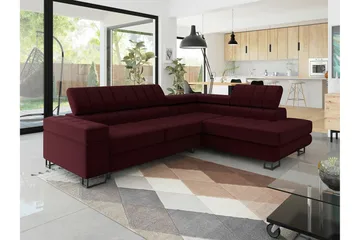 Kintore 3-sits Hörnbäddsoffa NO_BRAND Red - Möbler - Soffa - Bäddsoffa - Hörnbäddsoffa