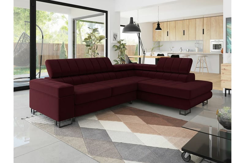 Kintore 3-sits Hörnbäddsoffa NO_BRAND Red - Möbler - Soffa - Bäddsoffa - Hörnbäddsoffa