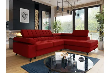 Kintore 3-sits Hörnbäddsoffa NO_BRAND Red - Möbler - Soffa - Bäddsoffa - Hörnbäddsoffa