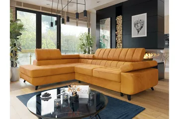 Kintore 3-sits Hörnbäddsoffa NO_BRAND Yellow - Möbler - Soffa - Bäddsoffa - Hörnbäddsoffa