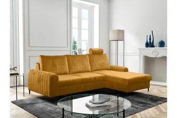 Kintore 3-sits Hörnbäddsoffa NO_BRAND Yellow - Möbler - Soffa - Bäddsoffa - Hörnbäddsoffa