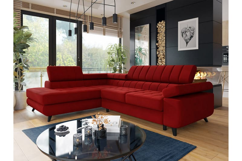 Kintore 3-sits Hörnbäddsoffa Red - Möbler - Soffa - Bäddsoffa - Hörnbäddsoffa
