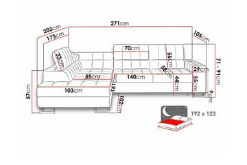 Kintore 3-sits Hörnbäddsoffa Red - Möbler - Soffa - Bäddsoffa - Hörnbäddsoffa