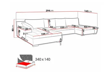 Kintore 4-sits Hörnbäddsoffa beige - Möbler - Soffa - Bäddsoffa - Hörnbäddsoffa