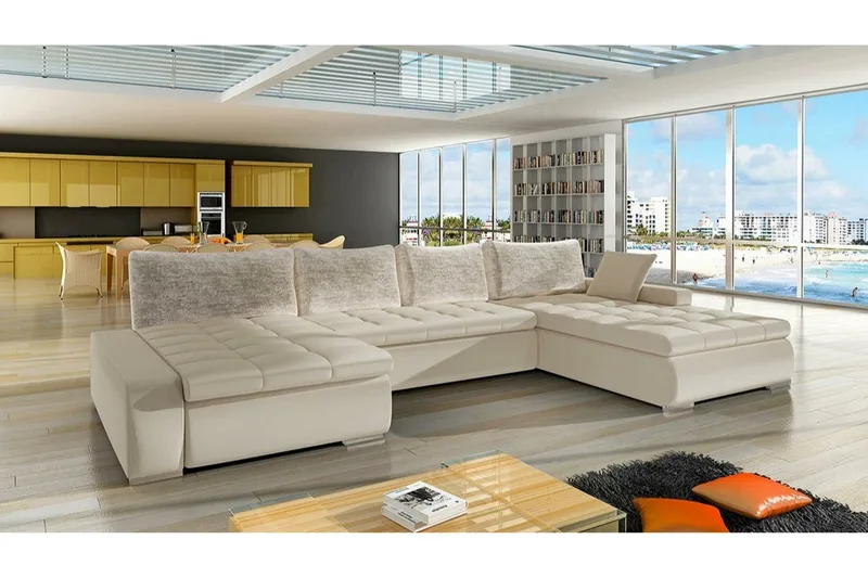 Kintore 4-sits Hörnbäddsoffa beige - Möbler - Soffa - Bäddsoffa - Hörnbäddsoffa