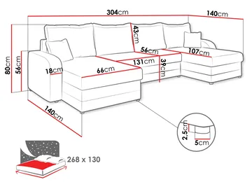 Kintore 4-sits Hörnbäddsoffa Black/Grey - Möbler - Soffa - Bäddsoffa - Bäddsoffa divan