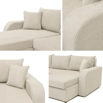Kintore 4-sits Hörnbäddsoffa Black/Grey - Möbler - Soffa - Bäddsoffa - Bäddsoffa divan