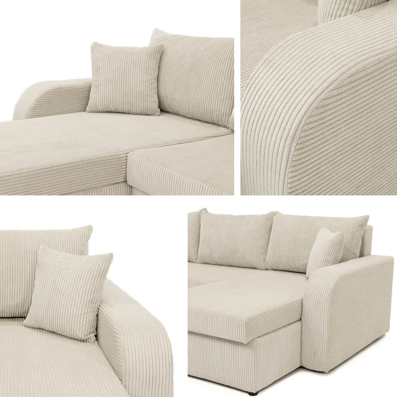 Kintore 4-sits Hörnbäddsoffa Black/Grey - Möbler - Soffa - Bäddsoffa - Bäddsoffa divan