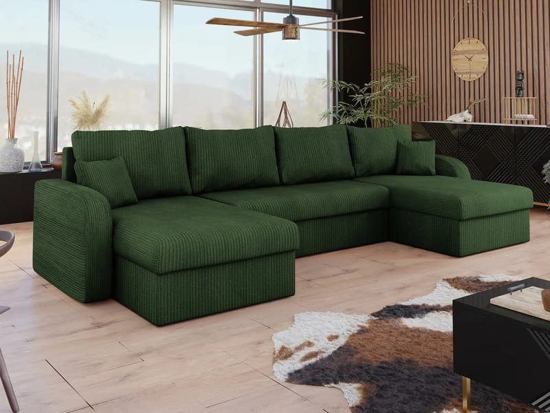 Kintore 4-sits Hörnbäddsoffa Black/Light grey - Möbler - Soffa - Bäddsoffa - Bäddsoffa divan