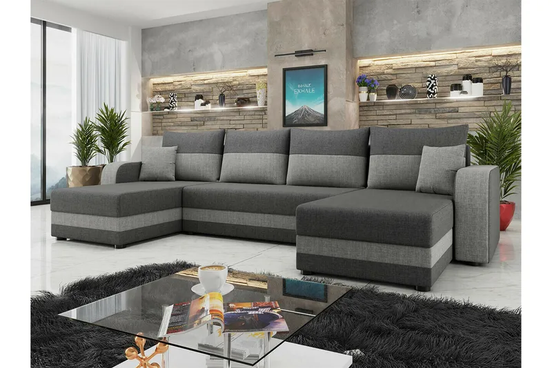 Kintore 4-sits Hörnbäddsoffa Dark grey - Möbler - Soffa - Bäddsoffa - Bäddsoffa divan