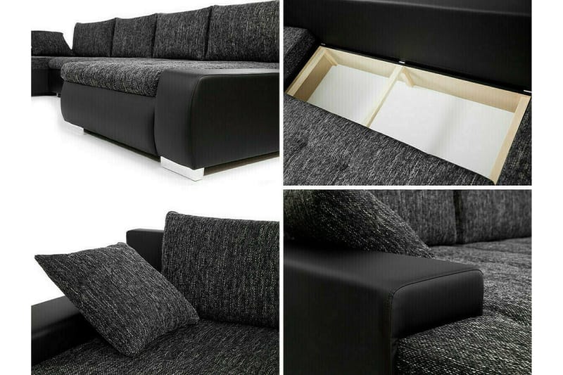 Kintore 4-sits Hörnbäddsoffa Dark grey - Möbler - Soffa - Bäddsoffa - Bäddsoffa divan