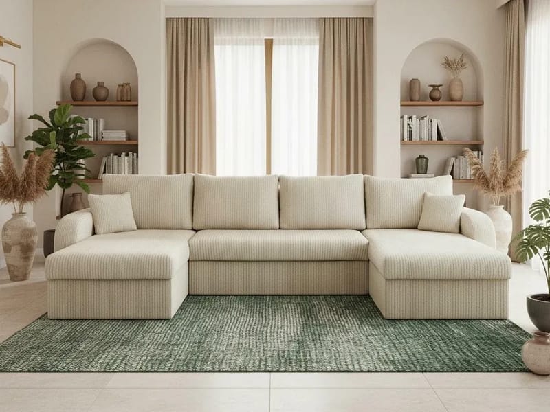 Kintore 4-sits Hörnbäddsoffa Grey/wood||Grey/Black - Möbler - Soffa - Bäddsoffa - Bäddsoffa divan