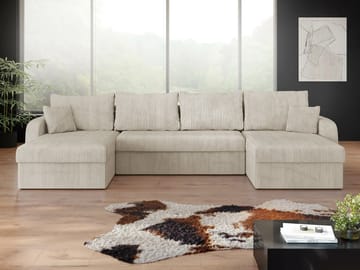Kintore 4-sits Hörnbäddsoffa Grey/wood||Grey/Black - Möbler - Soffa - Bäddsoffa - Bäddsoffa divan