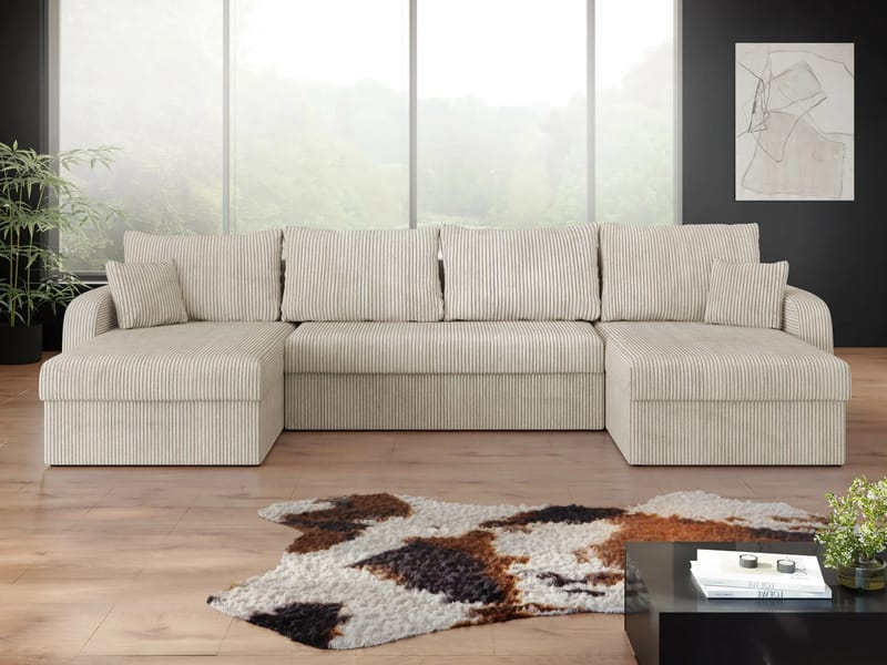 Kintore 4-sits Hörnbäddsoffa Grey/wood||Grey/Black - Möbler - Soffa - Bäddsoffa - Bäddsoffa divan