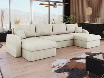 Kintore 4-sits Hörnbäddsoffa Grey/wood||Grey/Black - Möbler - Soffa - Bäddsoffa - Bäddsoffa divan