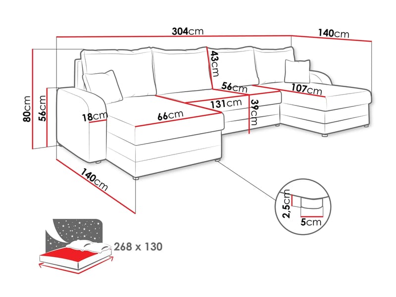 Kintore 4-sits Hörnbäddsoffa Grey/wood||Grey/Black - Möbler - Soffa - Bäddsoffa - Bäddsoffa divan