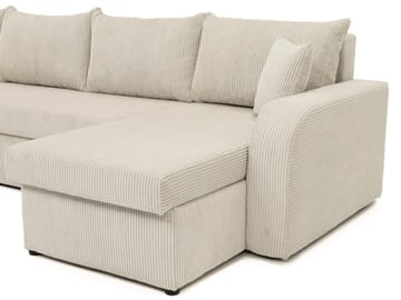 Kintore 4-sits Hörnbäddsoffa Grey/wood||Grey/Black - Möbler - Soffa - Bäddsoffa - Bäddsoffa divan