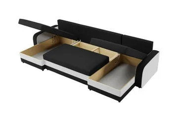 Kintore 4-sits Hörnbäddsoffa NO_BRAND Black/Grey - Möbler - Soffa - Bäddsoffa - Hörnbäddsoffa