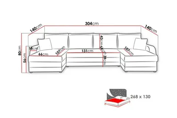 Kintore 4-sits Hörnbäddsoffa NO_BRAND Brown - Möbler - Soffa - Bäddsoffa - Hörnbäddsoffa