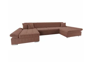 Kintore 4-sits Hörnbäddsoffa NO_BRAND Brown - Möbler - Soffa - Bäddsoffa - Hörnbäddsoffa